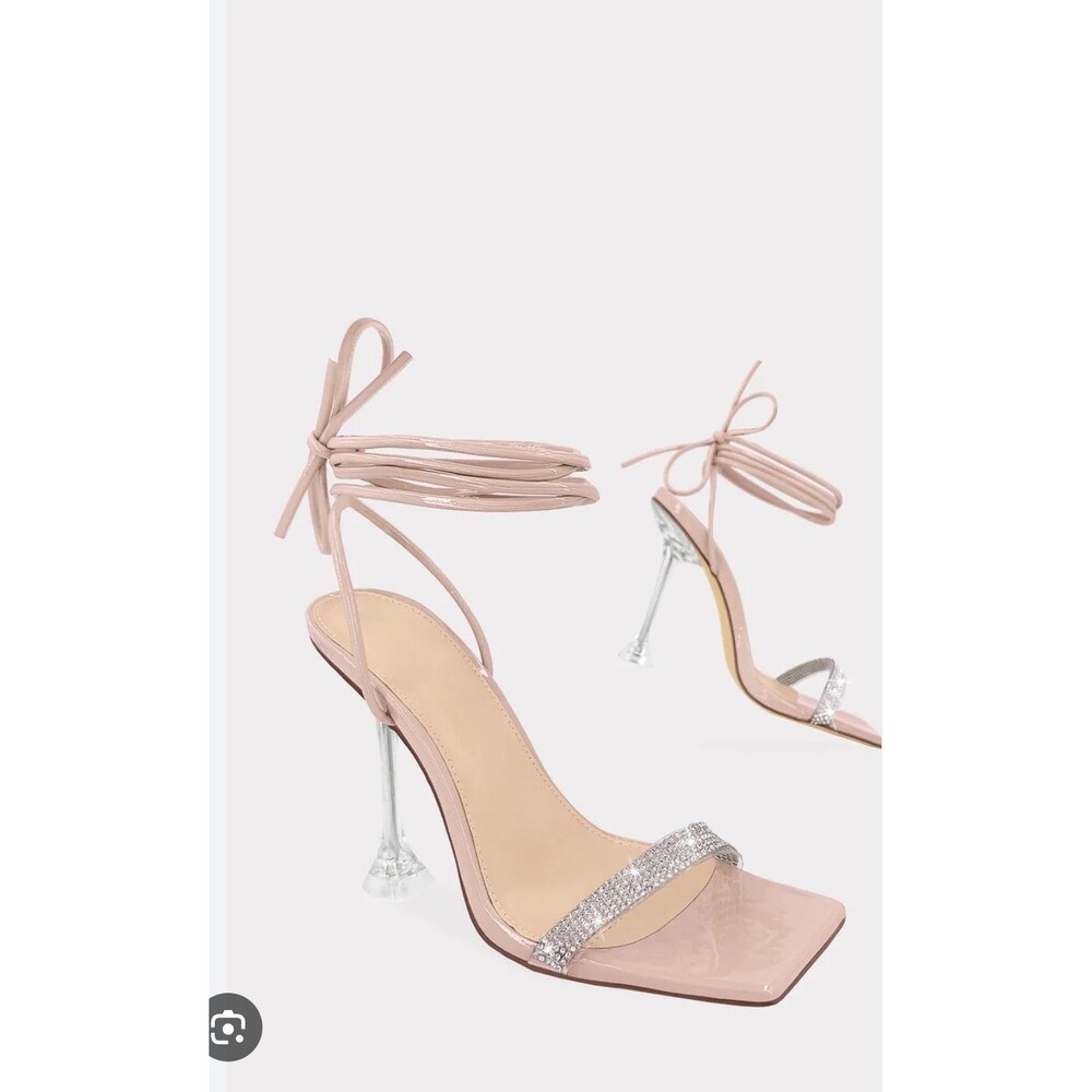 Wild Diva Nudes 5" Heel open toe ankle strap shoe WOMEN Size 9 Boxed